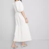 Cotton seersucker midi smock dress