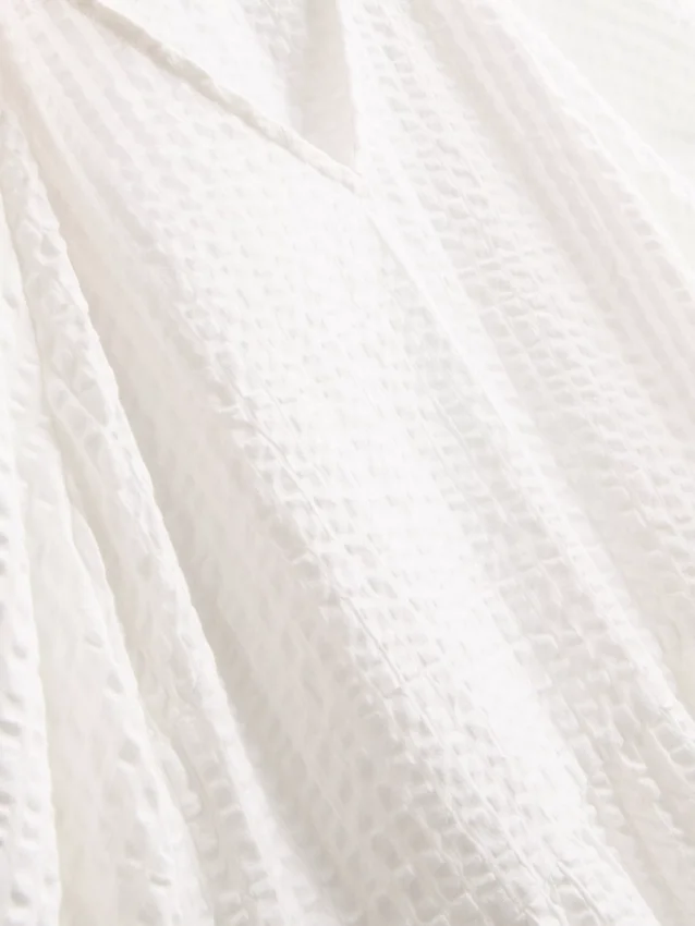 Cotton seersucker midi smock dress