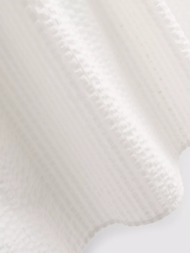 Cotton seersucker midi smock dress