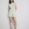 Cotton shirred tank top