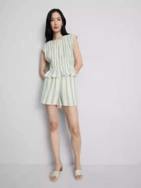 Cotton shirred tank top