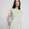 Cotton shirred tank top
