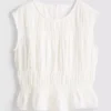 Cotton shirred tank top