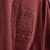 Cotton short sleeve crochet tee