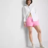 Cotton split hem lounge shorts