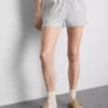 Cotton split hem lounge shorts