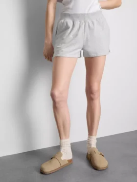Cotton split hem lounge shorts