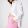 Cotton split hem lounge shorts