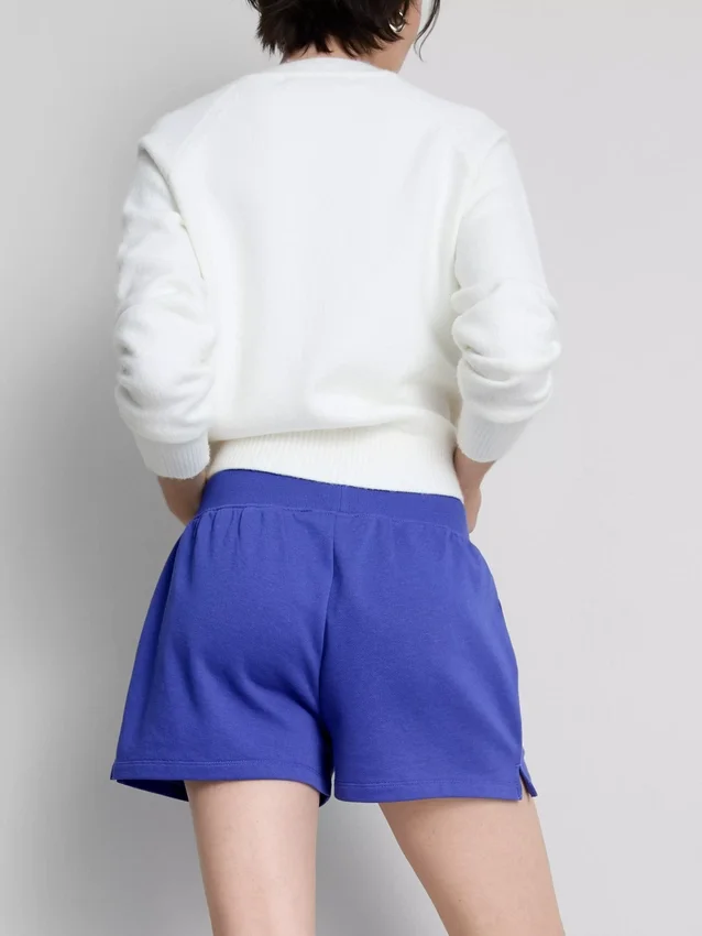 Cotton split hem lounge shorts