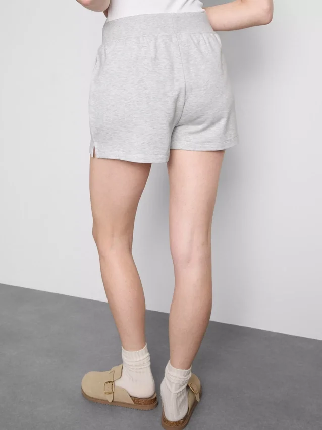 Cotton split hem lounge shorts