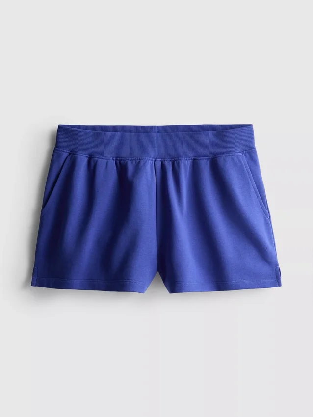 Cotton split hem lounge shorts