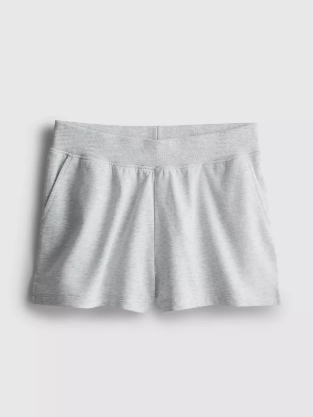 Cotton split hem lounge shorts
