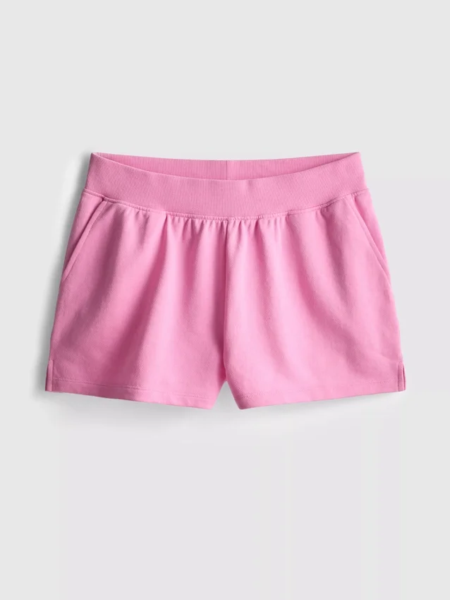 Cotton split hem lounge shorts
