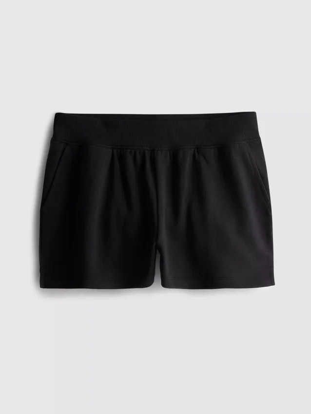 Cotton split hem lounge shorts