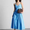 Cotton strappy corset midi dress