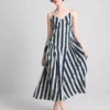 Cotton strappy corset midi dress