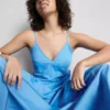 Cotton strappy corset midi dress