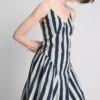 Cotton strappy corset midi dress