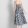 Cotton strappy corset midi dress