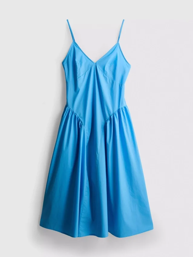 Cotton strappy corset midi dress