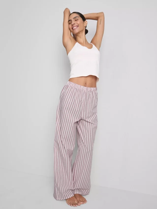 Cotton stripe pajama bottoms