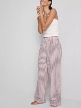 Cotton stripe pajama bottoms