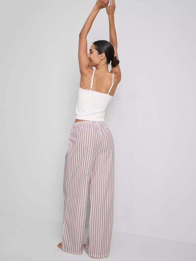 Cotton stripe pajama bottoms