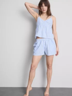 Cotton striped cami pajama top