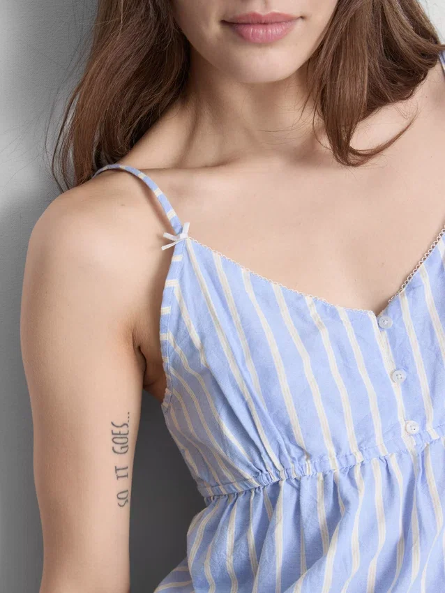 Cotton striped cami pajama top