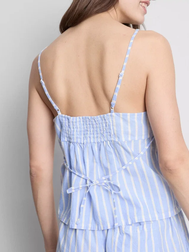 Cotton striped cami pajama top