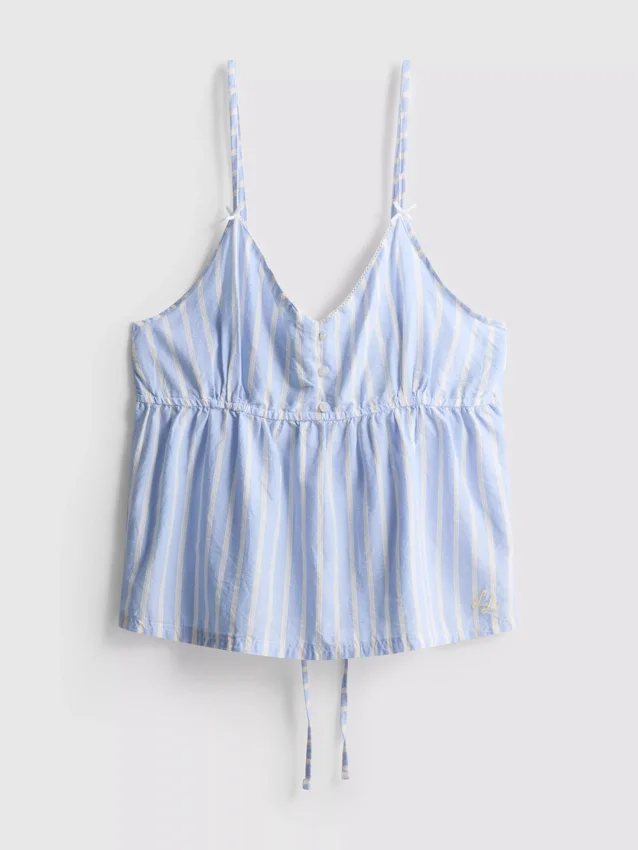 Cotton striped cami pajama top