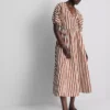 Cotton striped midaxi smock dress