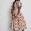Cotton striped midaxi smock dress