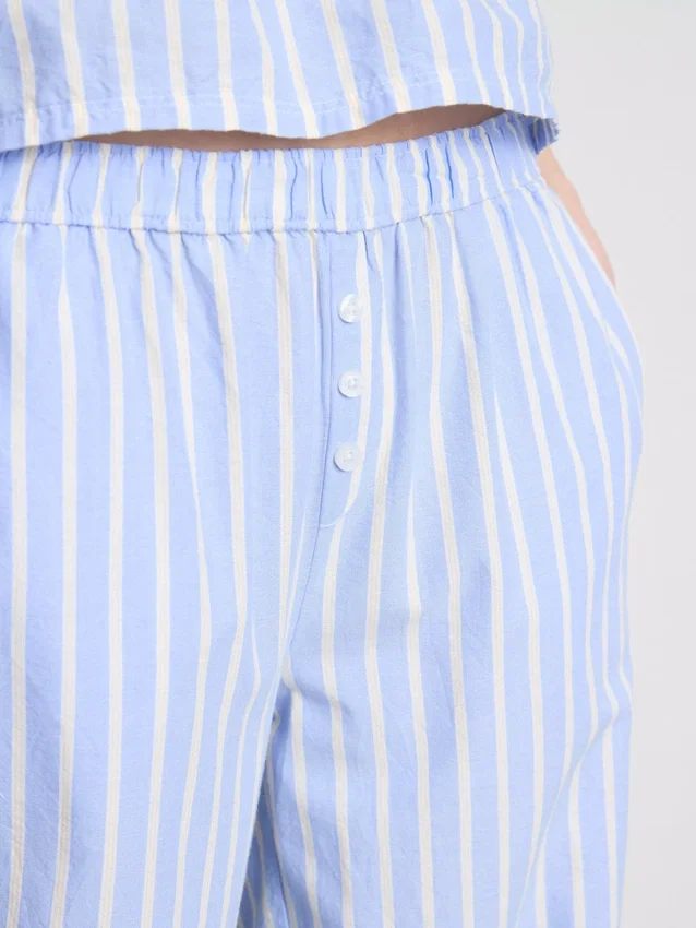 Cotton striped oxford pajama bottoms