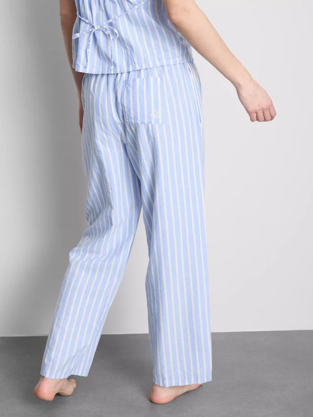 Cotton striped oxford pajama bottoms