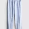 Cotton striped oxford pajama bottoms