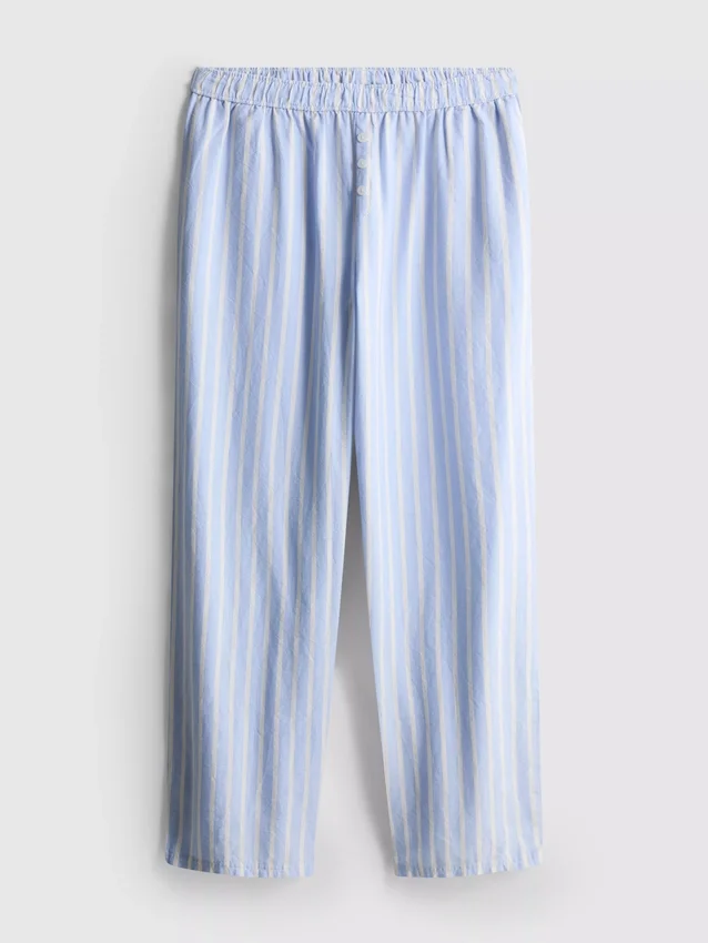 Cotton striped oxford pajama bottoms