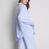 Cotton striped oxford pajama shirt