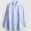 Cotton striped oxford pajama shirt