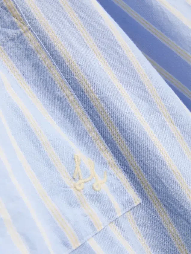 Cotton striped oxford pajama shirt