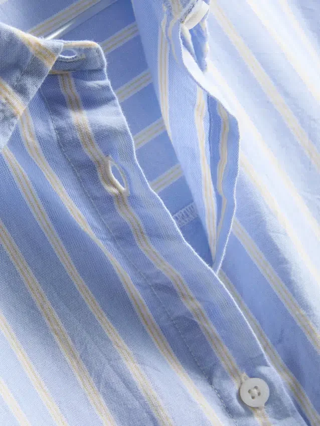 Cotton striped oxford pajama shirt