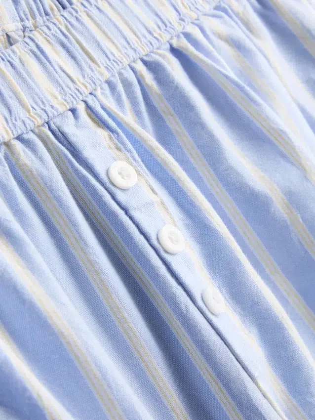Cotton striped oxford pajama shorts