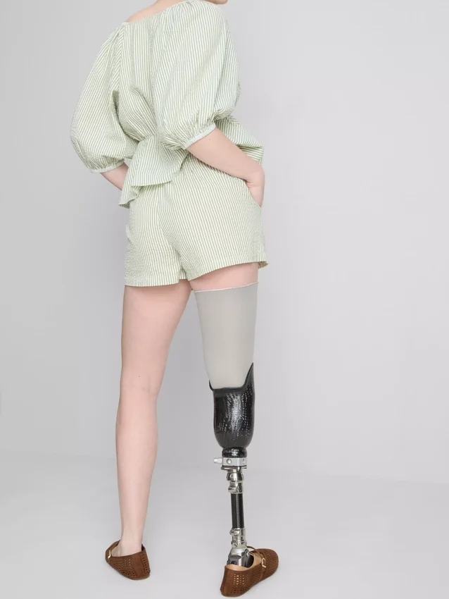 Cotton striped seersucker shorts