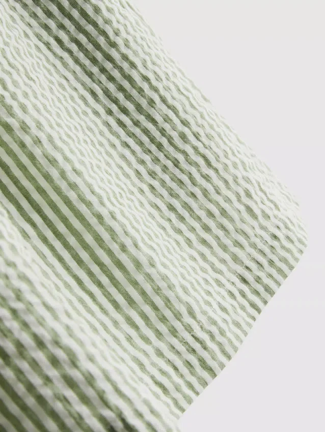 Cotton striped seersucker shorts