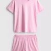 Cotton t-shirt shorty pajamas