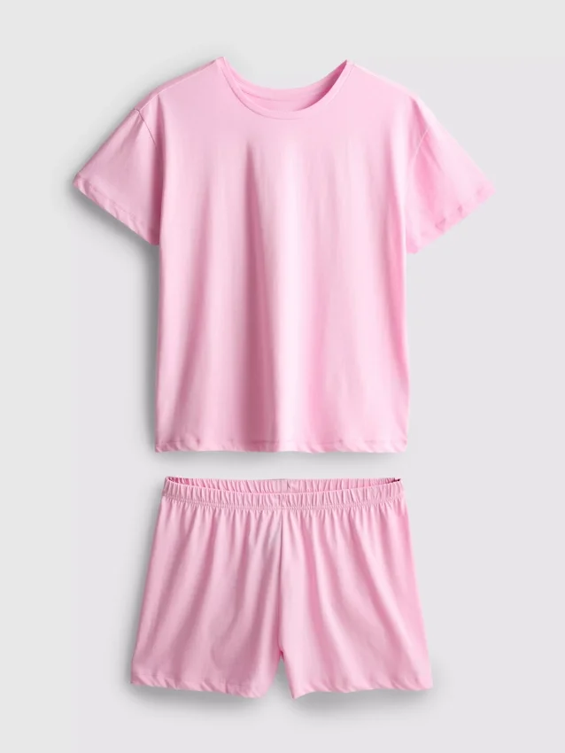Cotton t-shirt shorty pajamas