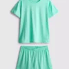 Cotton t-shirt shorty pajamas