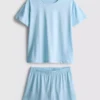Cotton t-shirt shorty pajamas