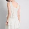 Cotton tiered embroidered mini skirt