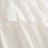 Cotton tiered embroidered mini skirt